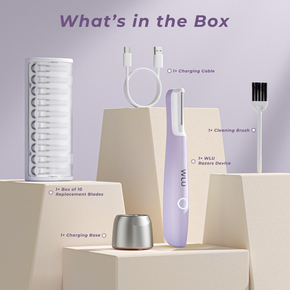 WLU Dermaplane Razor purple-travel-case-ready kit keeps blades hygienic and safe on trips