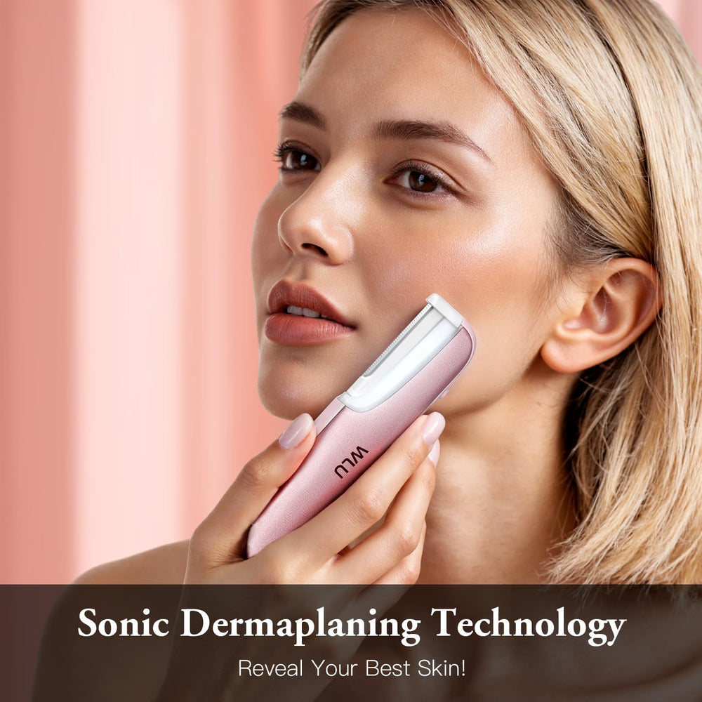 WLU Dermaplaning tool illustration of sonic vibrations for advanced exfoliation