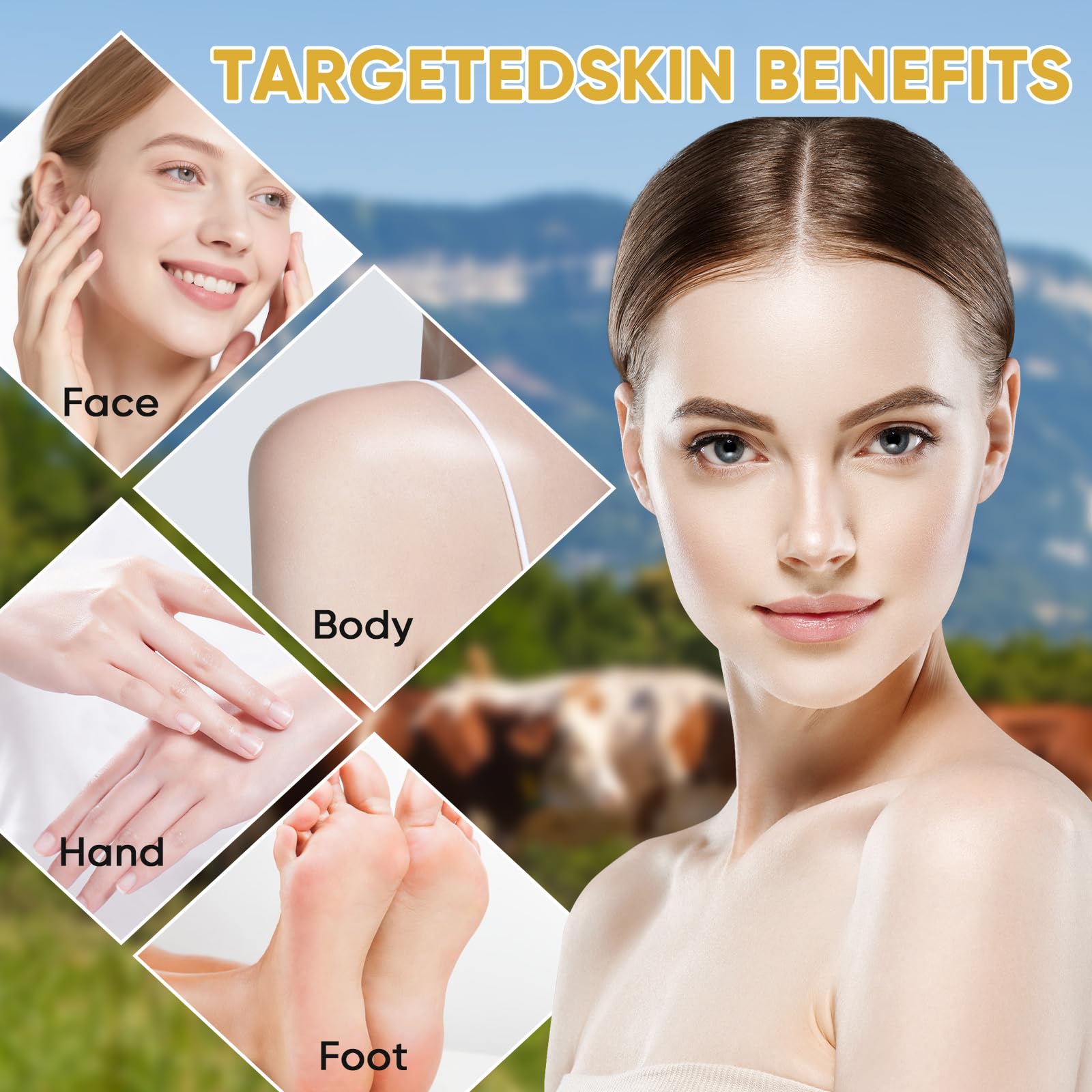 WNOHIQ Noluria Beef Tallow body application illustrates full body hydration and pampering.