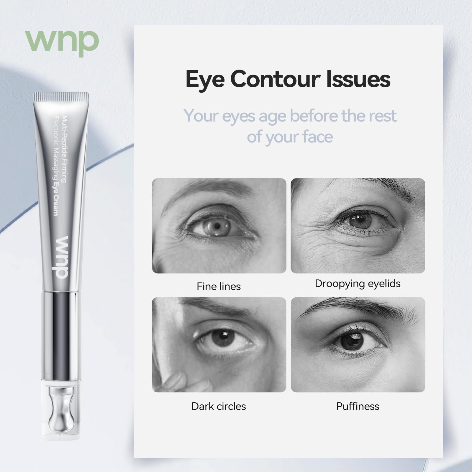 WNP Eye Cream packaging display showcasing premium branding.