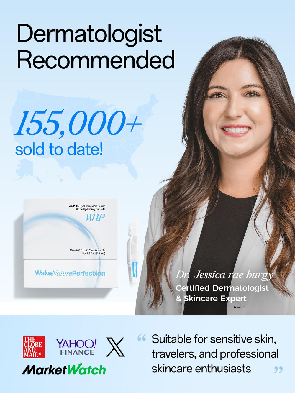 WNP Hyaluronic Serum single-use vial highlights skin repair and renewal potential