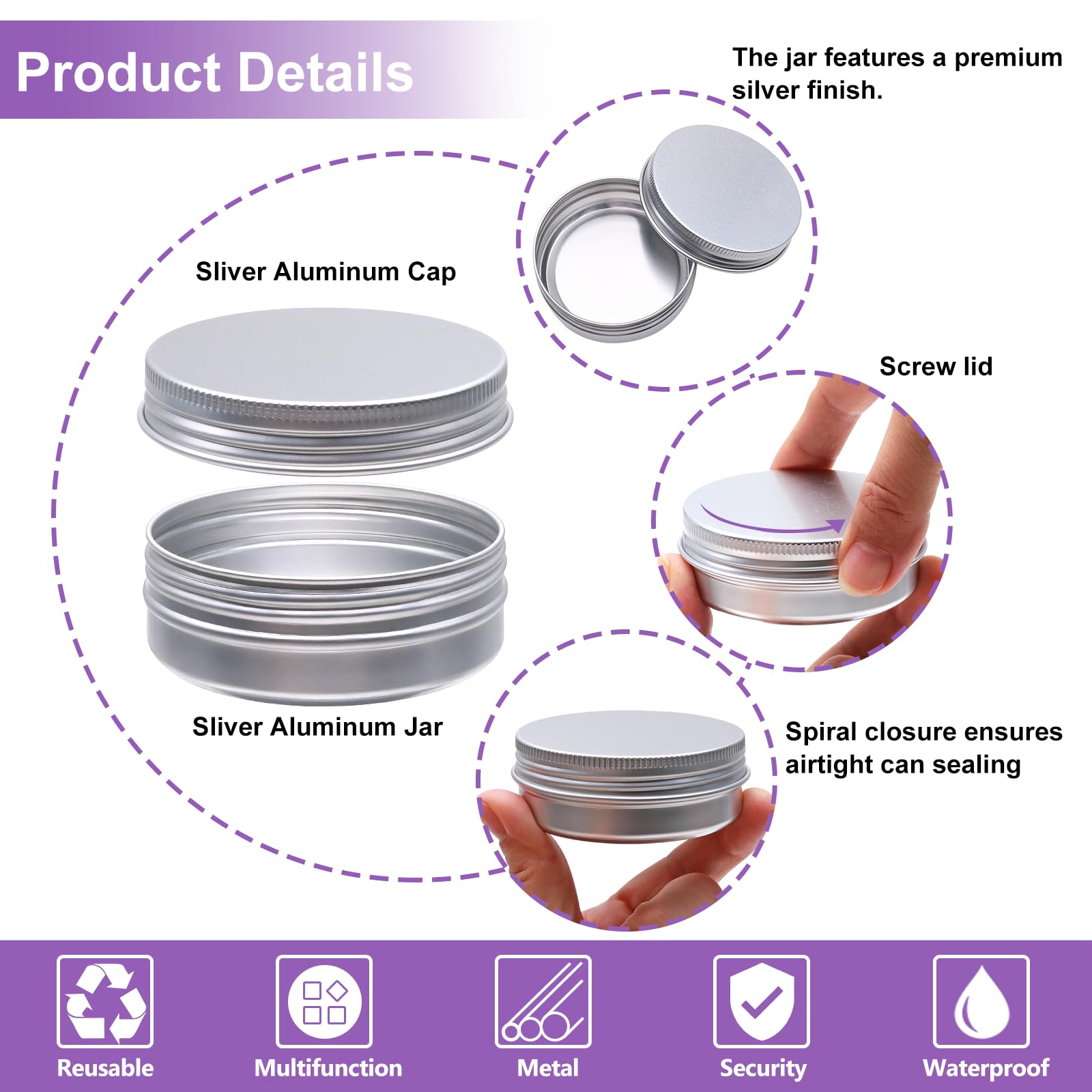 Woaiwo-q 64pack DIY ointment tin with lid supports labeling.