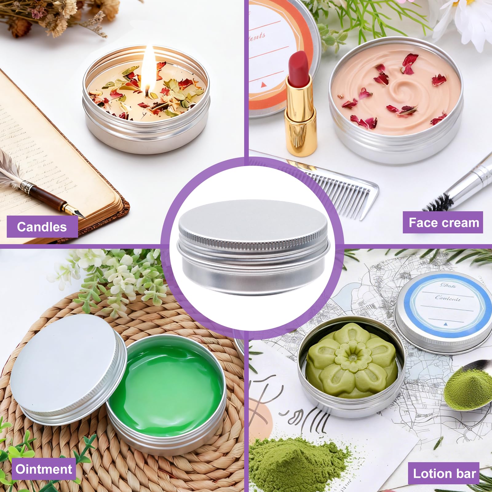Woaiwo-q 64pack gift-ready packaging tin for candles or gifts.