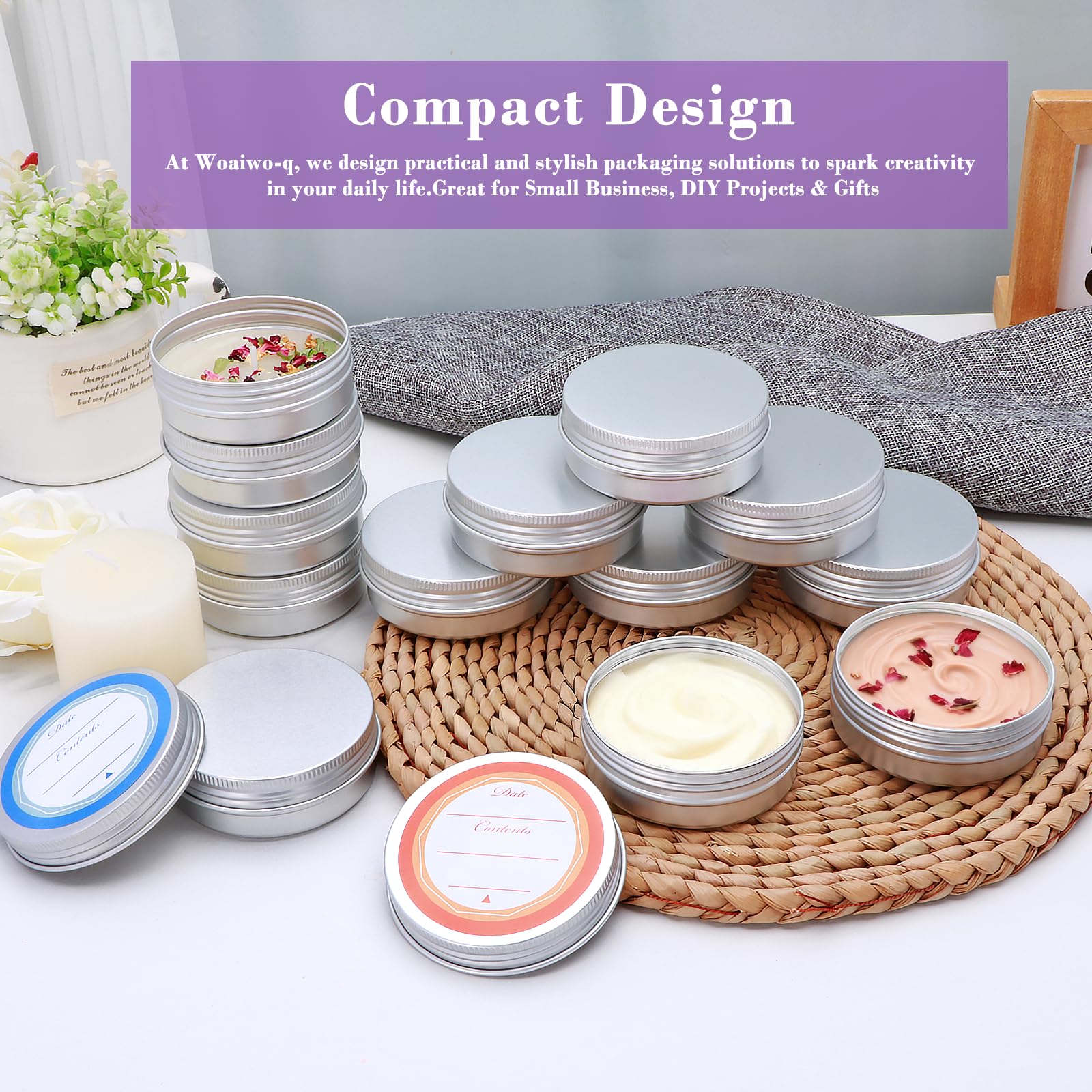 Woaiwo-q 64pack tins for lotions and balms enable portable skincare.