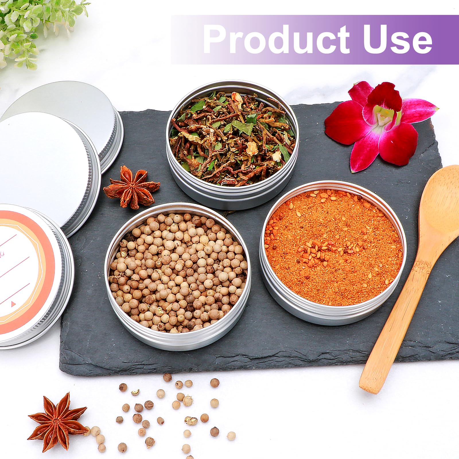 Woaiwo-q 64pack compact tins ideal for tea, spices, or samples.