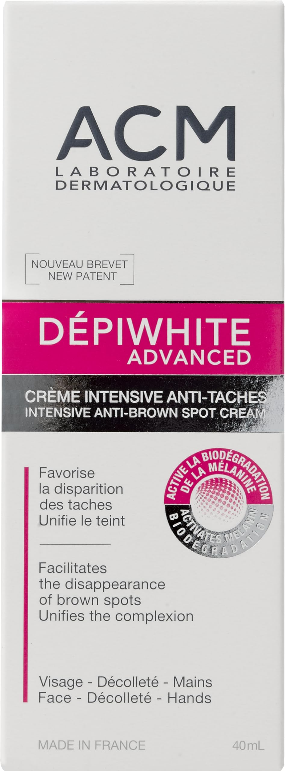 Wockhardt ACM Depi White brand label close-up signaling trusted skincare line