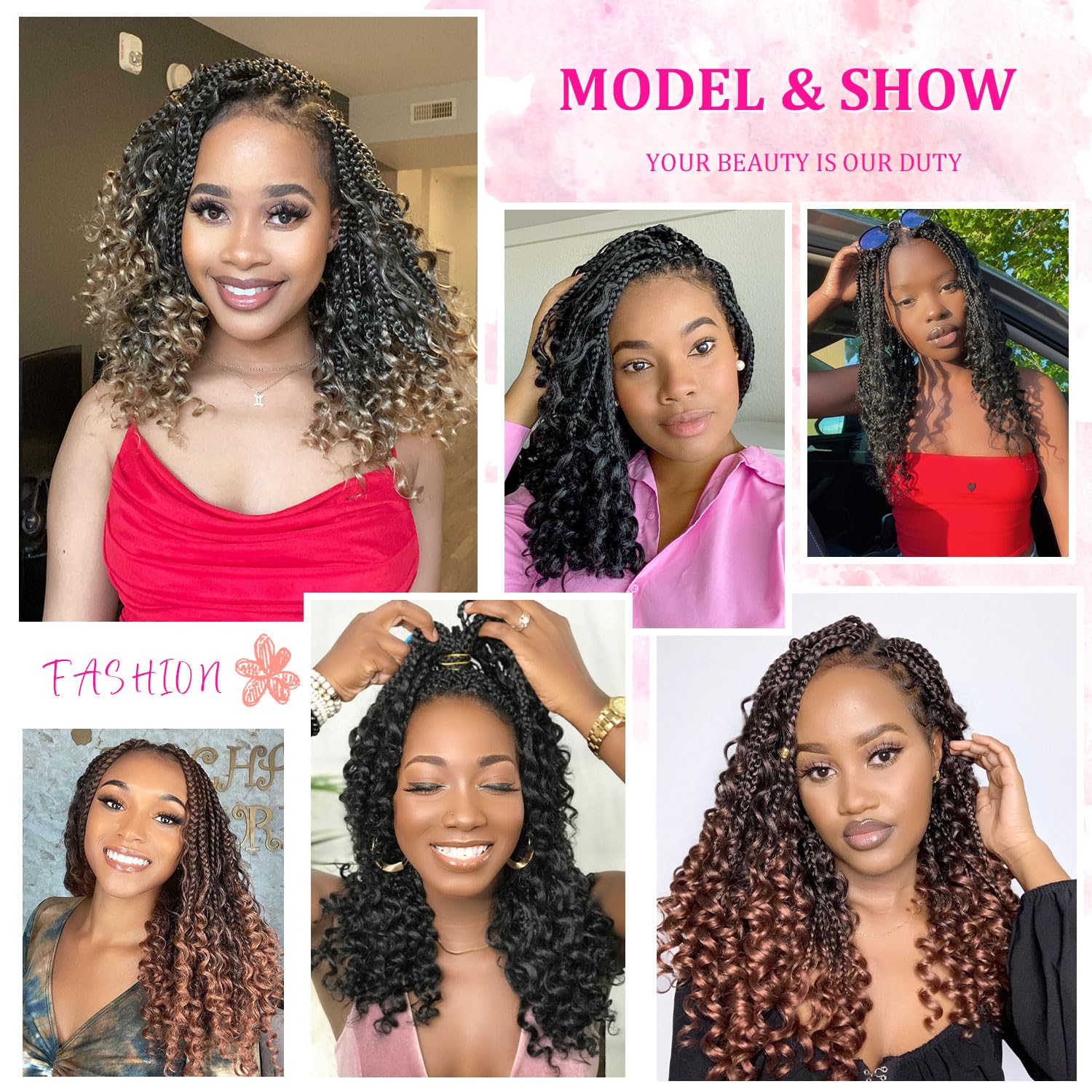 Wodun Goddess Box Braids 12inch soft-touch synthetic fiber offers natural-feel styling.