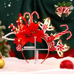 Woeoe snowflake headband wearability highlighting comfortable elastic fit for all ages.