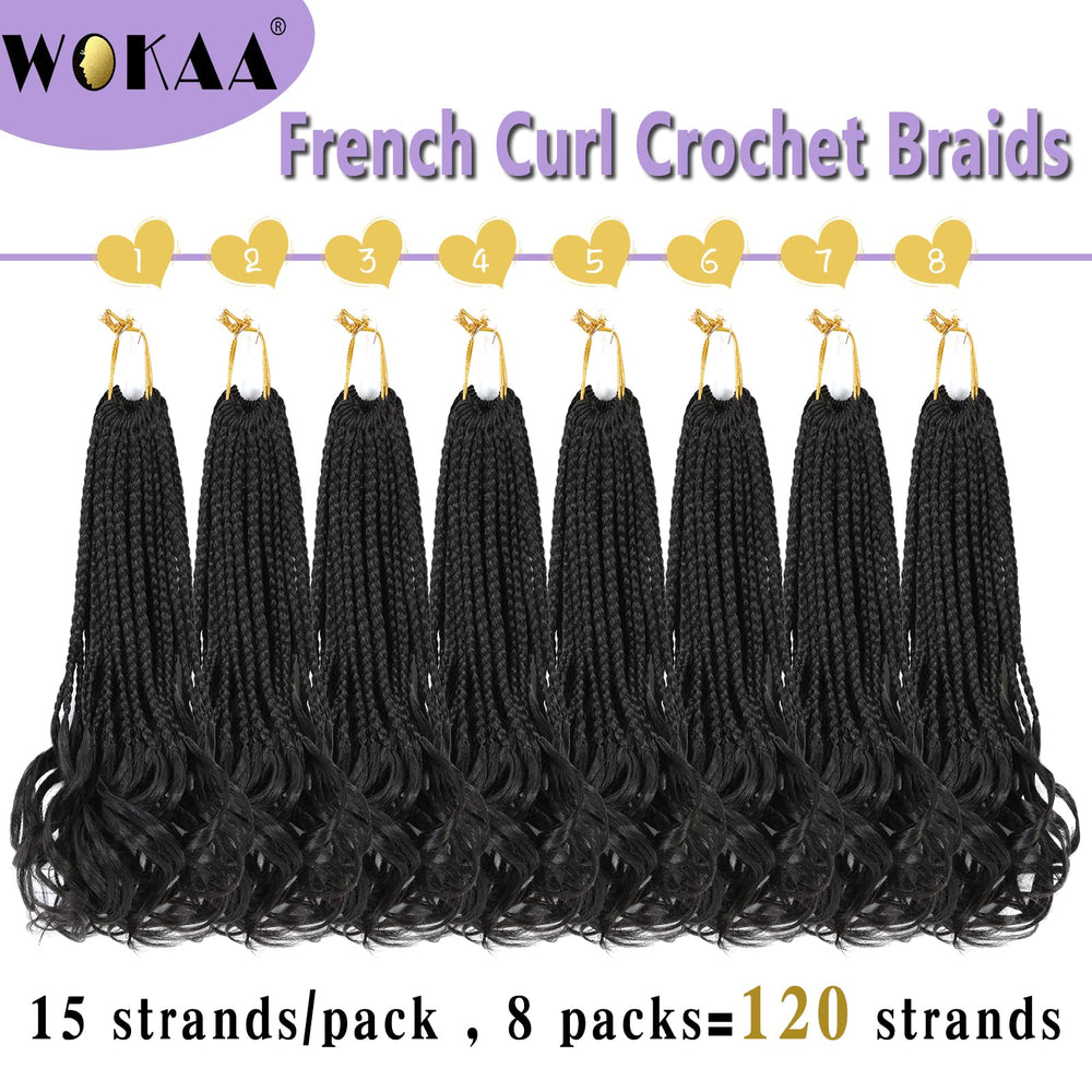 WOKAA French Curl Braids ombre color transition highlights smooth gradient for versatile styling.