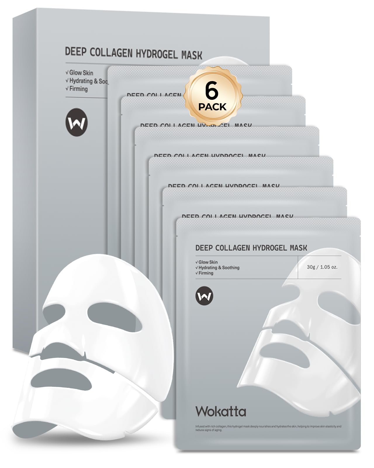 Wokatta bio-collagen mask pack ready for deep hydration and elasticity.