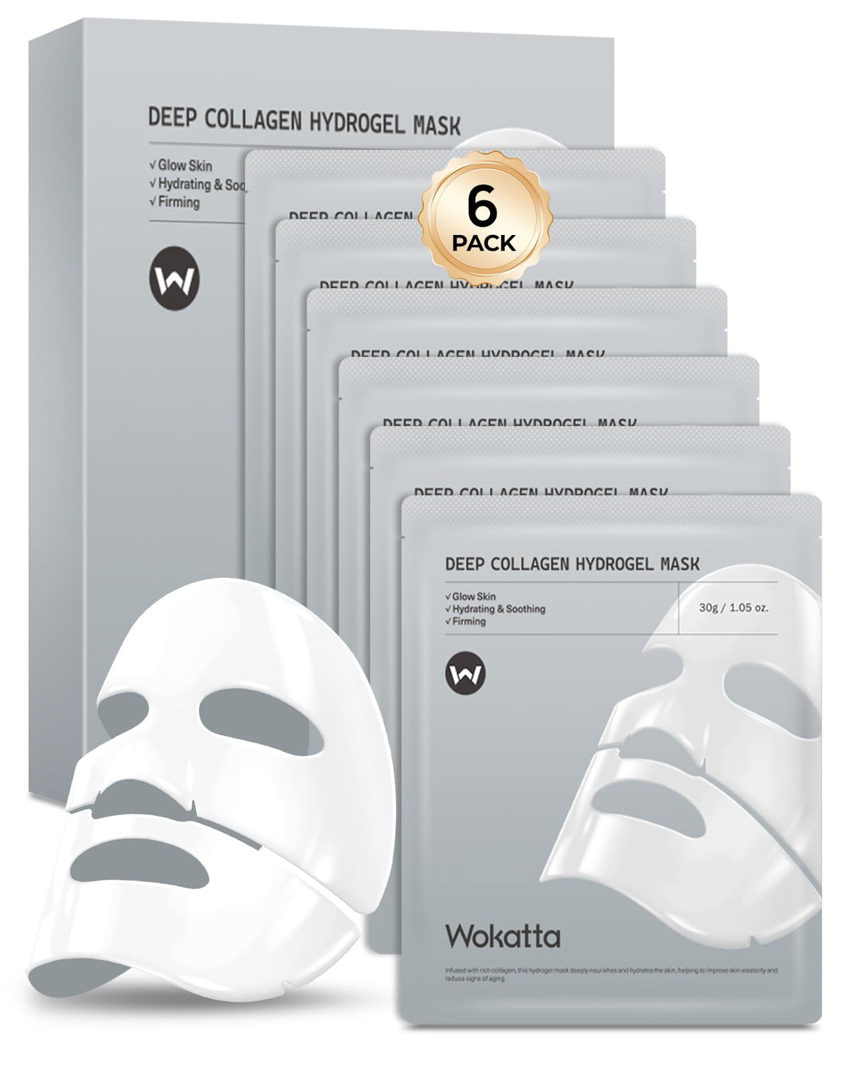 Wokatta bio-collagen mask pack ready for deep hydration and elasticity.