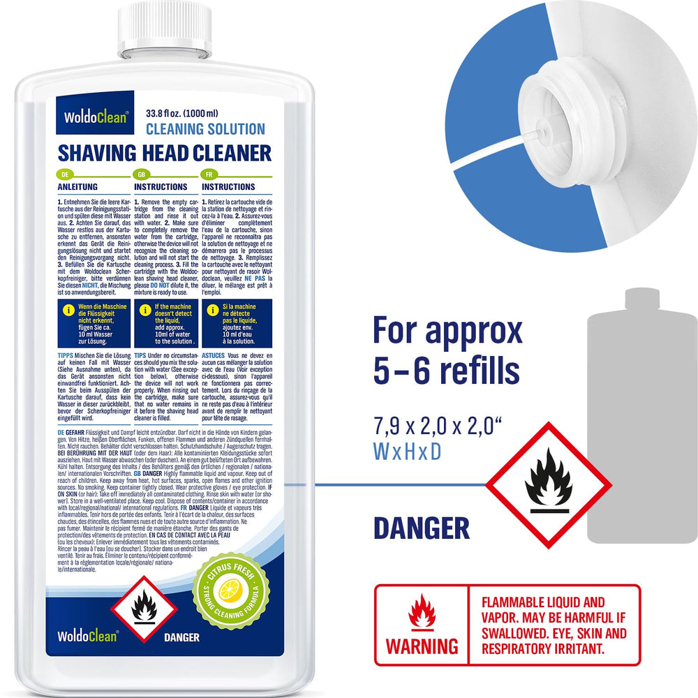 WoldoClean 34 oz bottle with refills reduces waste and cartridge costs.