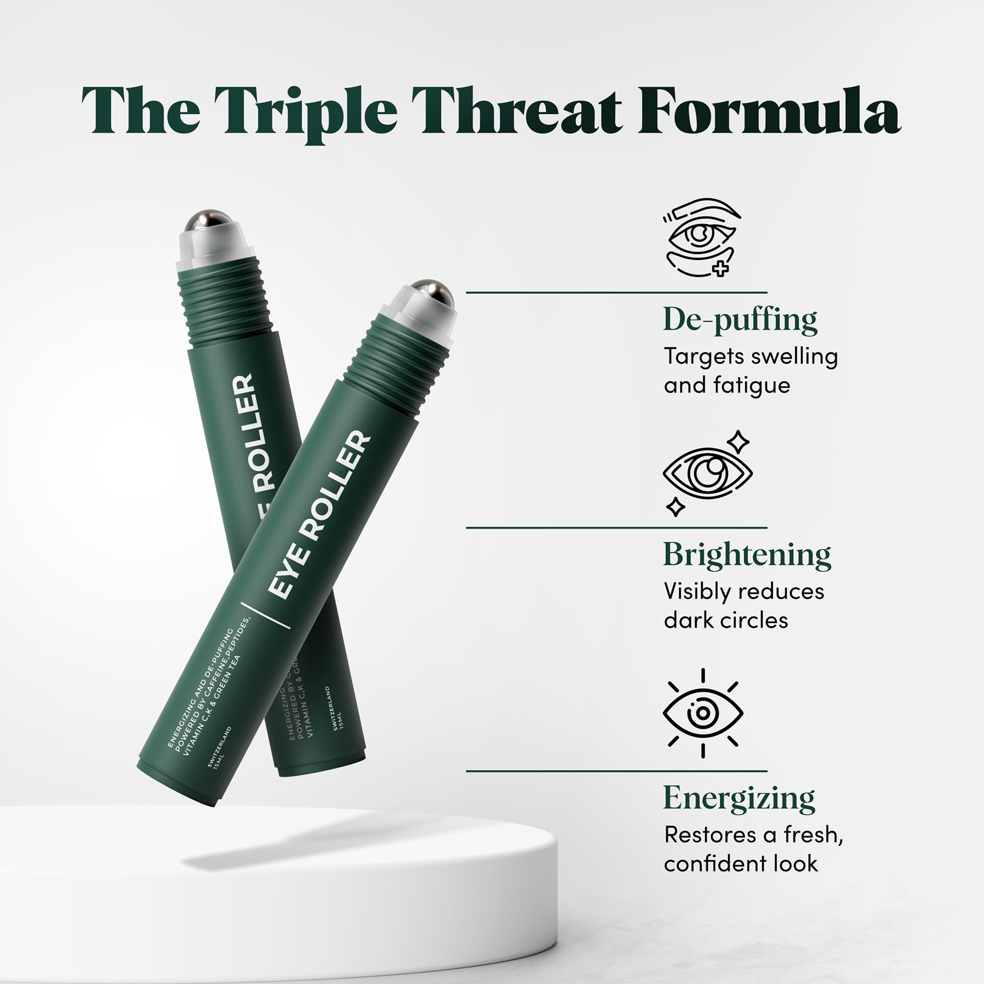The Wolf Project Under Eye Roller vegan and cruelty-free packaging on display.