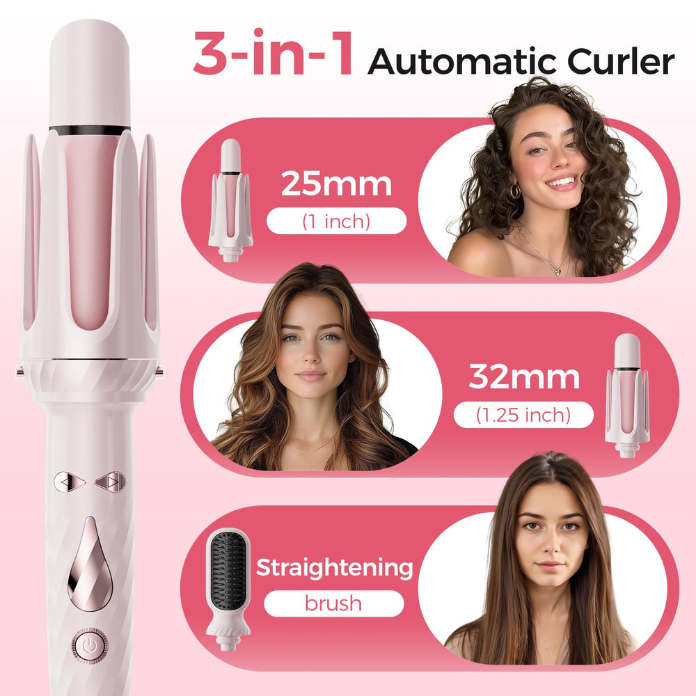 Wollea automatic curling iron 1-inch barrel for tight curls and beach waves.