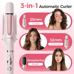 Wollea automatic curling iron 1-inch barrel for tight curls and beach waves.
