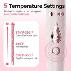 Wollea ceramic-coated curling barrel close-up for smooth, frizz-free results.