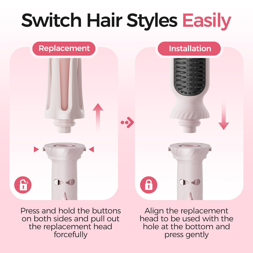 Wollea automatic curling iron in use creating beach waves for everyday wear.
