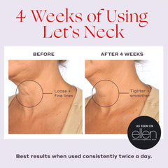 Womaness Let's Neck Firming Serum closeup of creamy formula with subtle glow.
