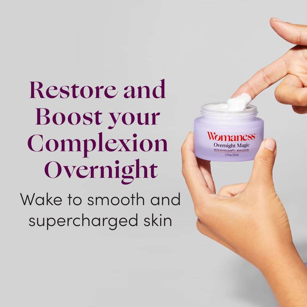 Womaness Overnight Magic clean label close-up signaling hormone-free skincare