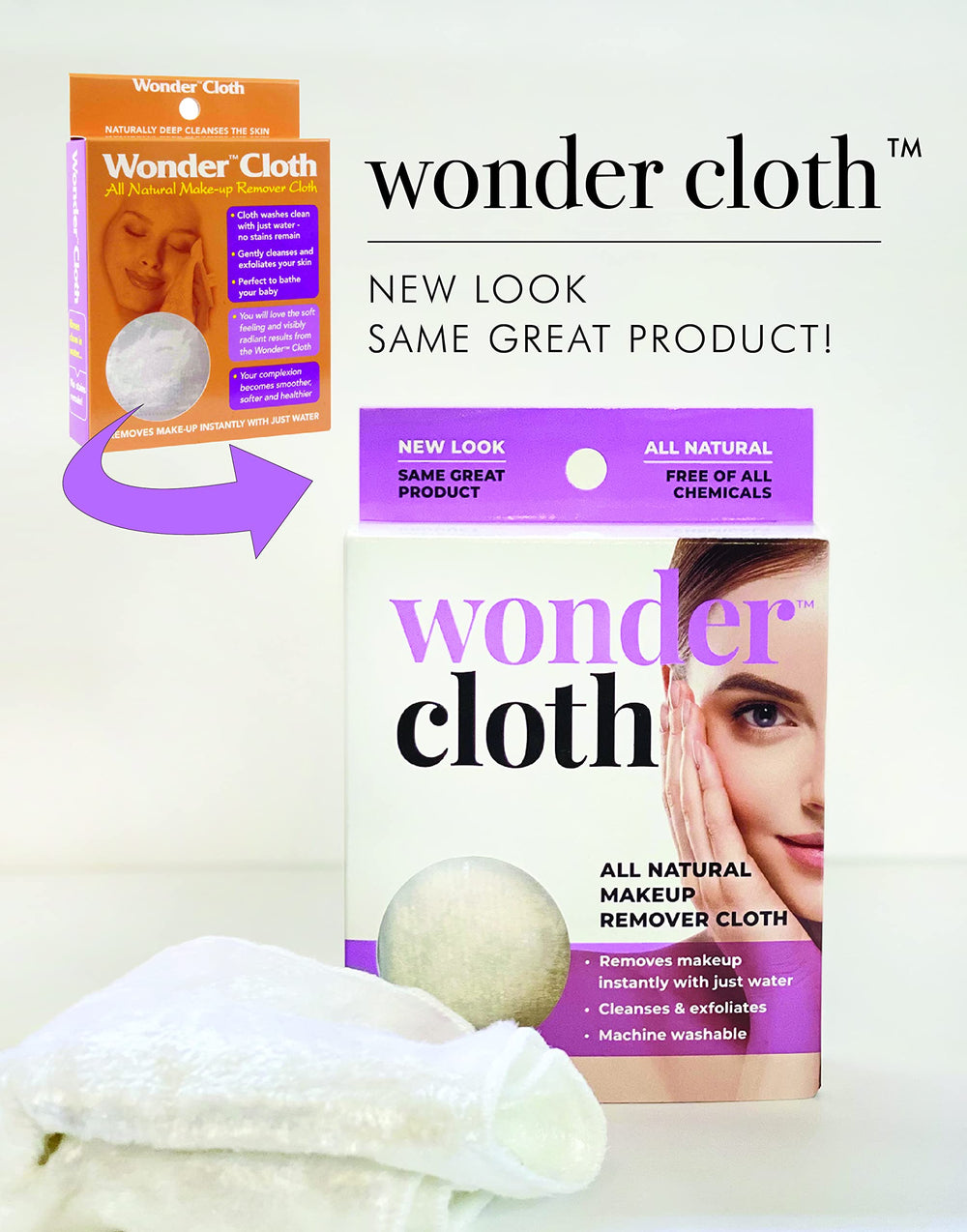 Wonder Cloth hypoallergenic dermatologist-tested label for sensitive skin