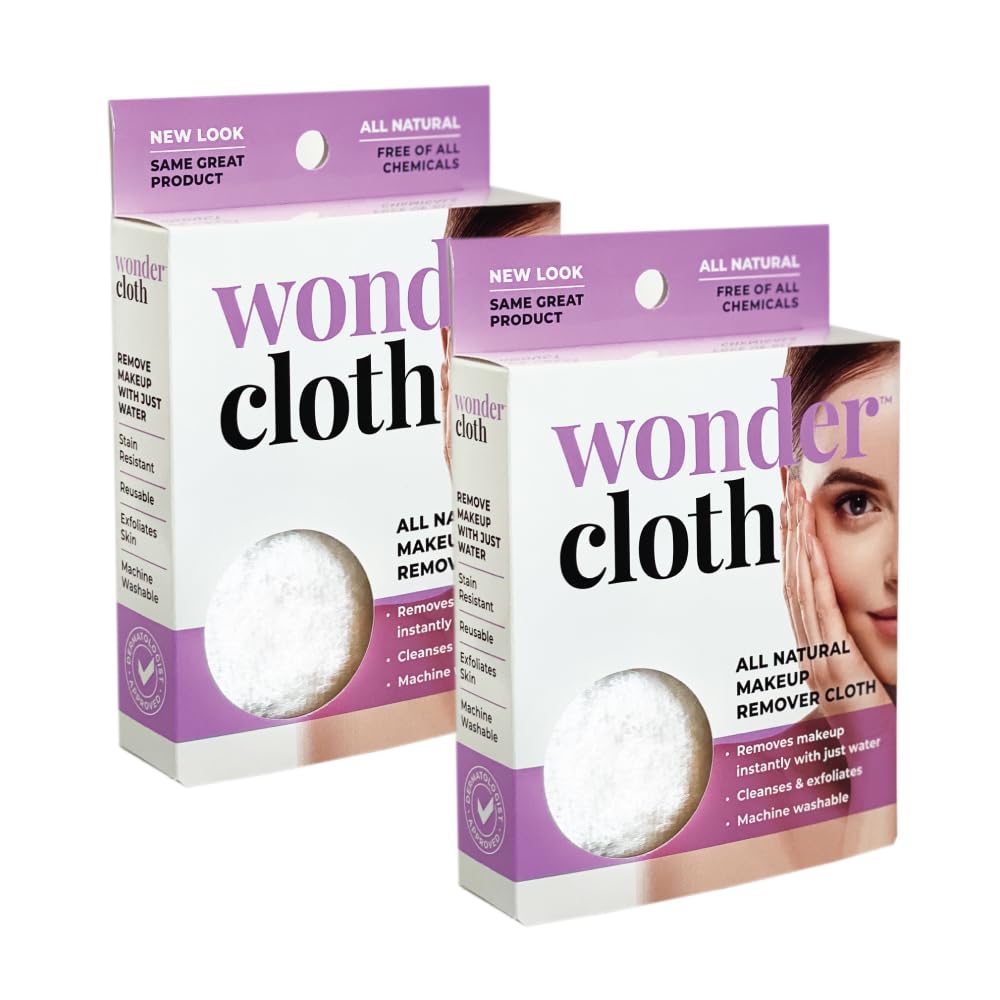 Wonder Cloth pack-2 packaging featuring two reusable cloths for makeup removal