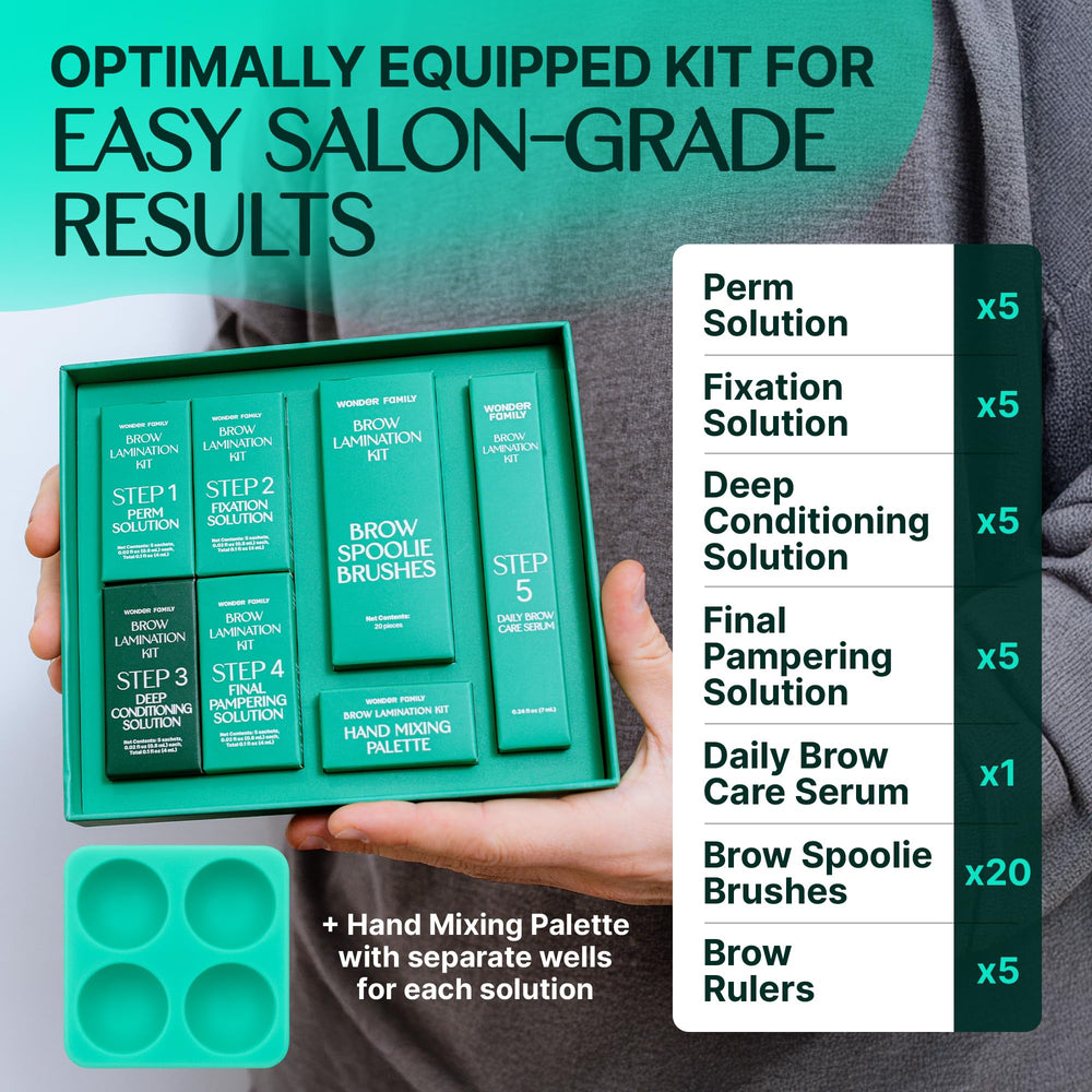 Wonder Family brow lamination kit lifting lotion for salon-grade brow lift at home.