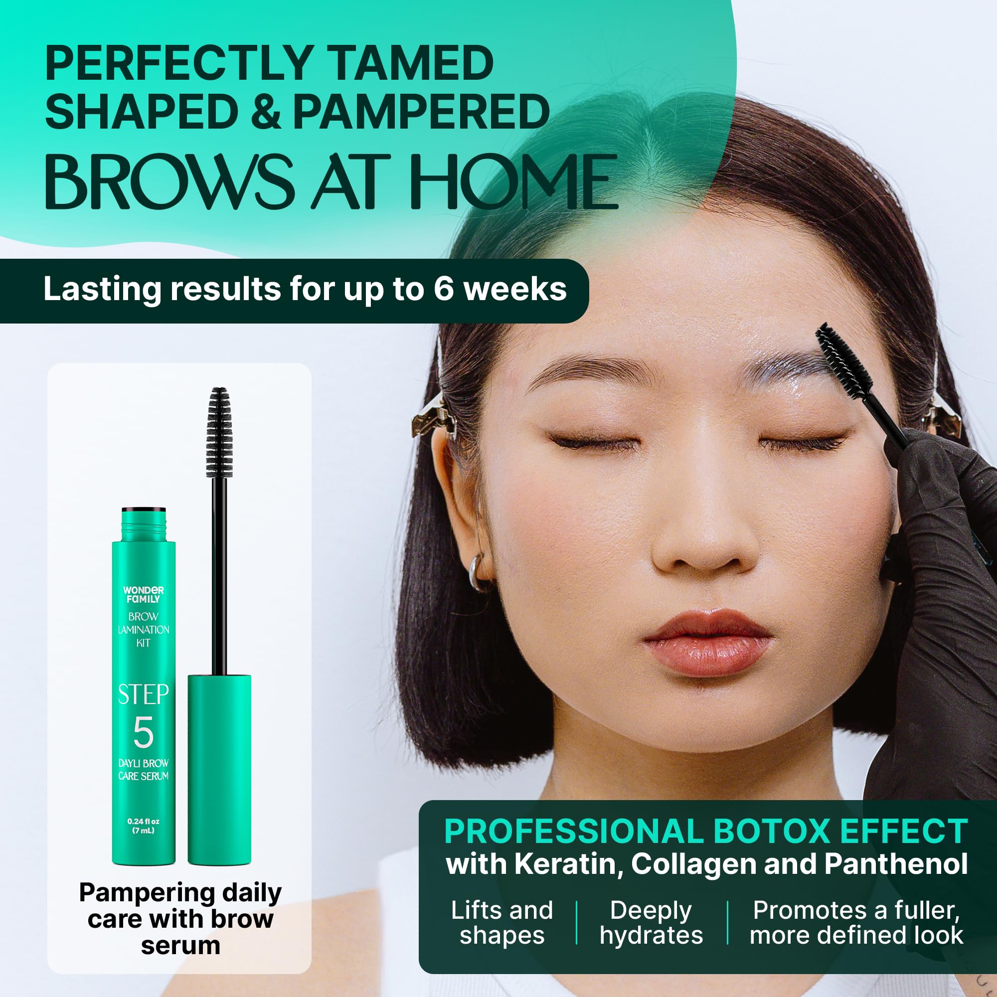 Wonder Family brow lamination kit tools enable precise shaping and lifting.