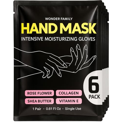 Wonder Family hand moisturizing gloves packaging promoting spa-at-home hydration.