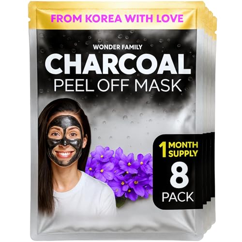 Wonder Family Korean blackhead remover peel mask packaging, travel-ready single-use sachet for easy cleansing.