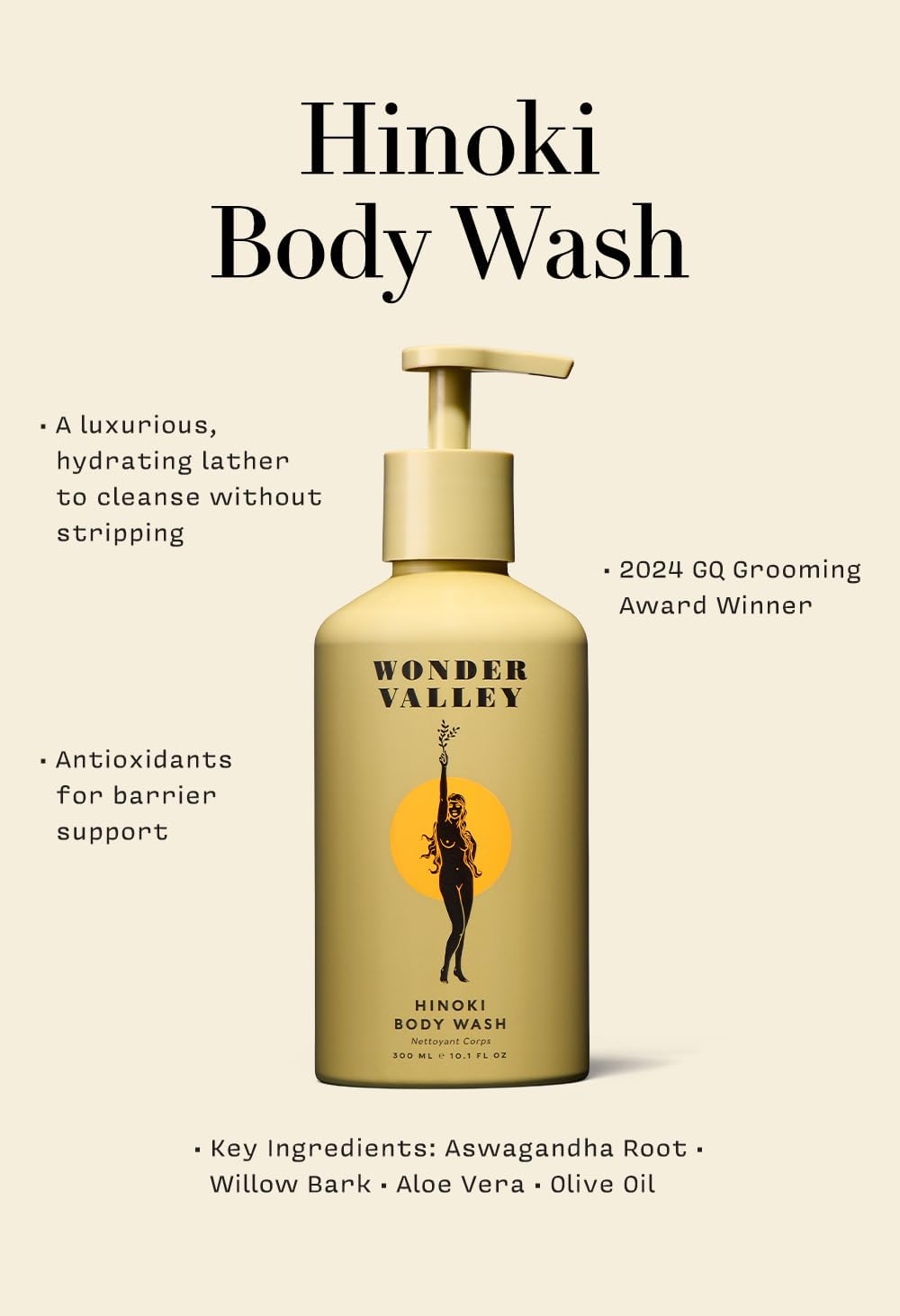 WONDER VALLEY Hinoki Body Wash – Hydrating, Vegan, Cruelty-Free for Al ...