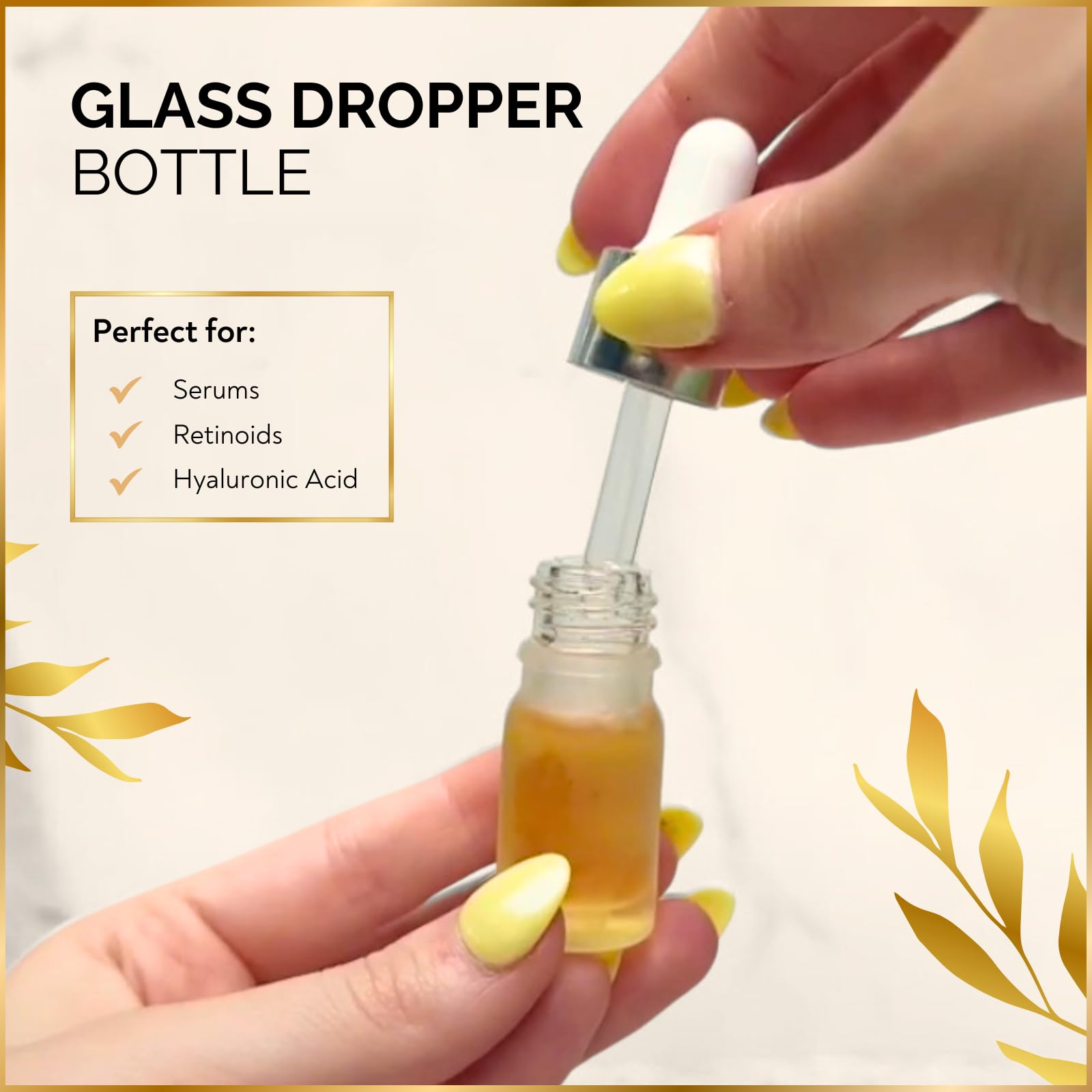 Wondercraft glass dropper bottle; accurate dosing for lightweight oils and serums while traveling