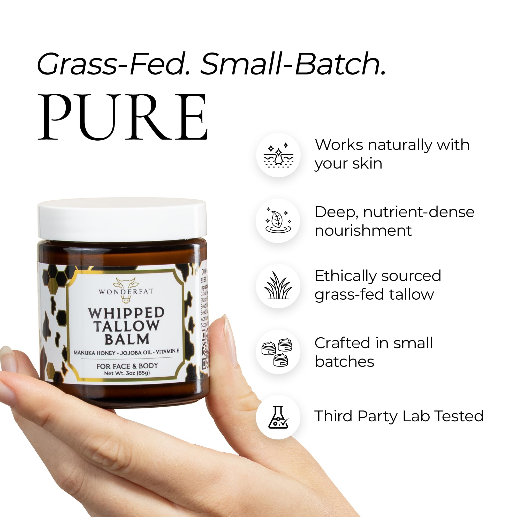 Wonderfat balm demonstrates fast absorption with silky, non-greasy feel.