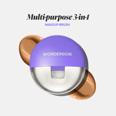 Wonderskin Dial-It-Up Brush applying foundation for a smooth, even blend.