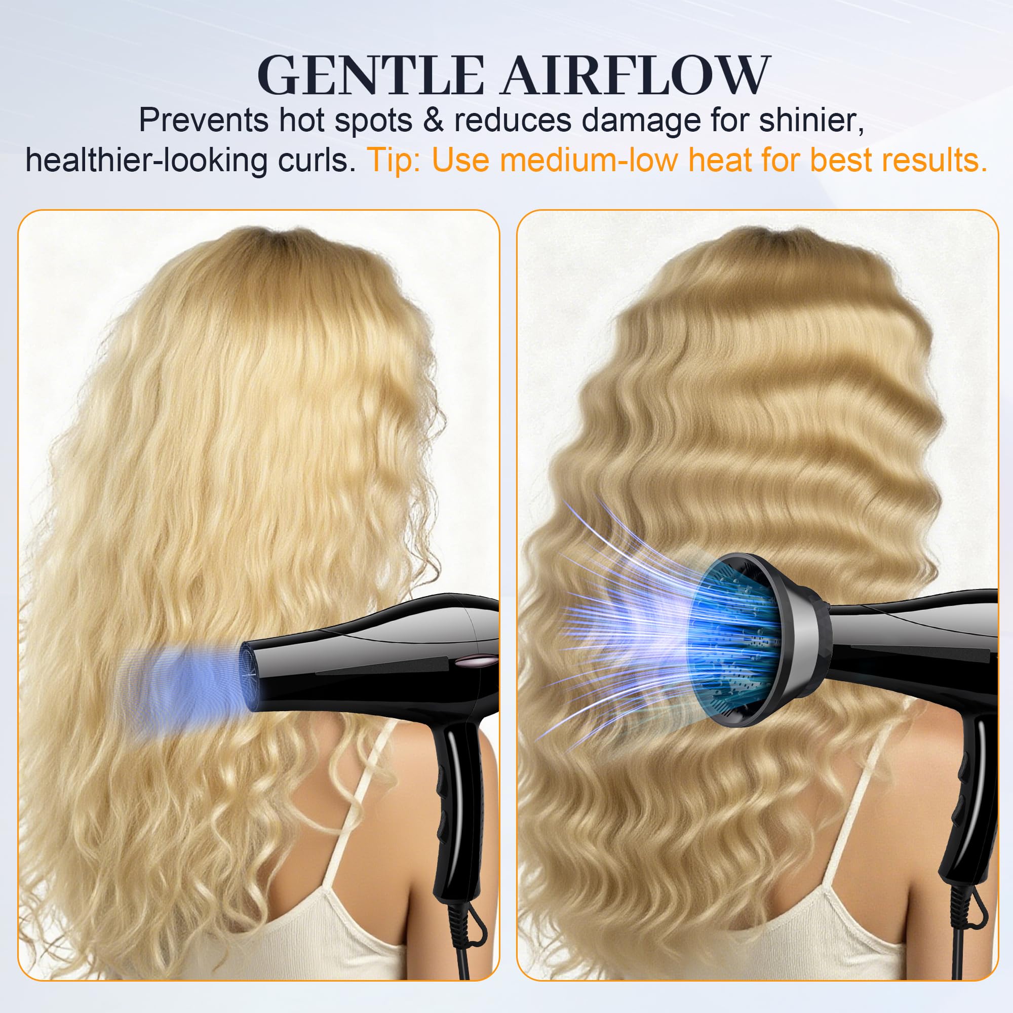 Wondrokey diffuser lifts roots to increase volume for bouncy curls.