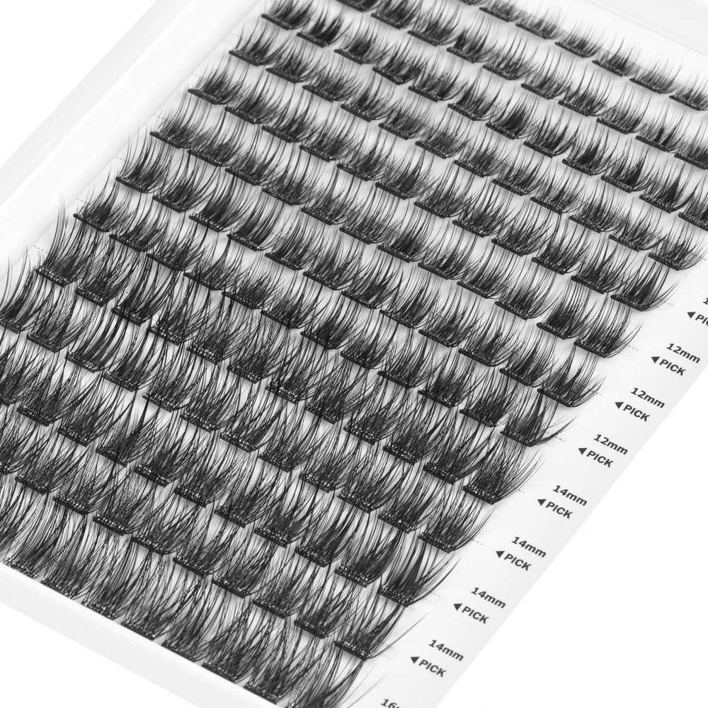 WONSIS 156-cluster lashes mixed sizes laid out for versatile evening looks