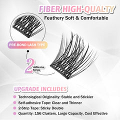 WONSIS pre-glued lashes close-up showing easy, irritation-free eye makeup