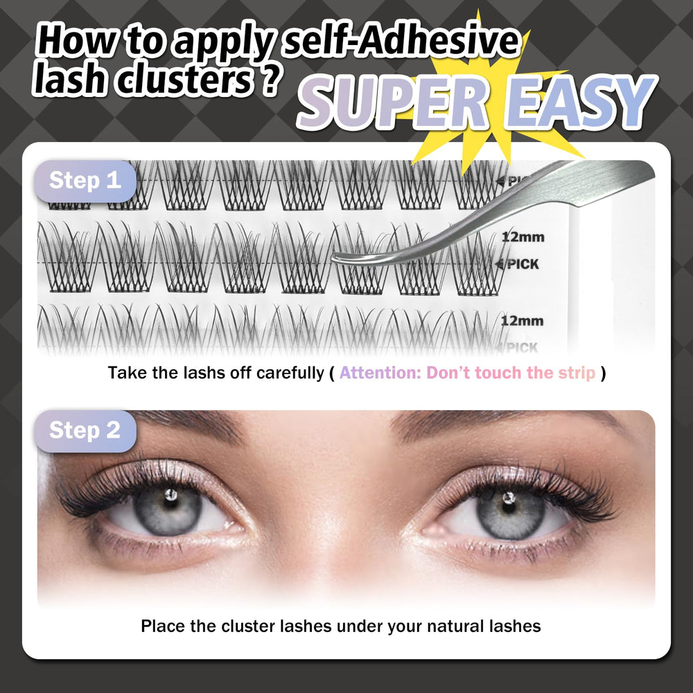 WONSIS self adhesive eyelashes long lasting appearance up to 48 hours.