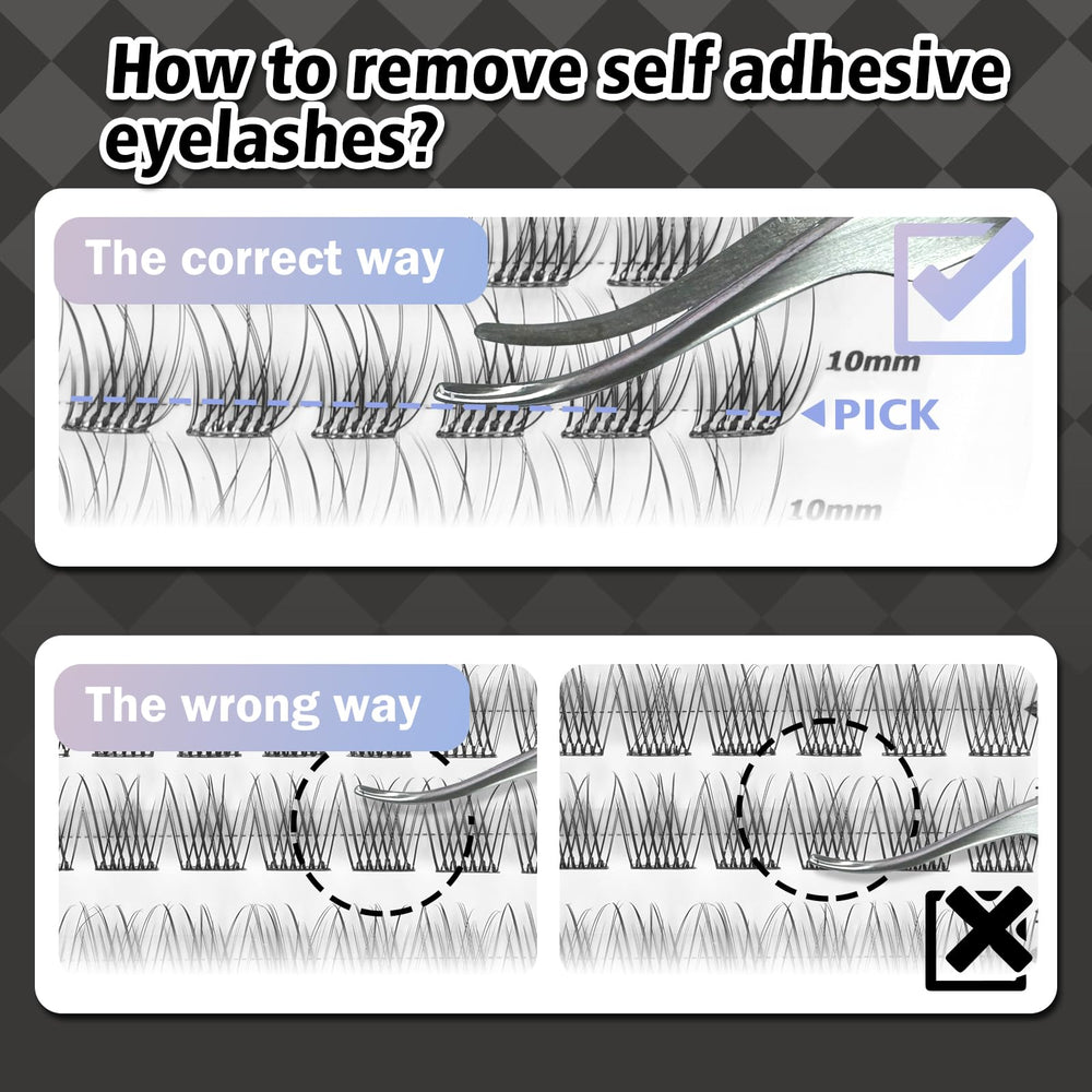 WONSIS self adhesive eyelashes various looks enabling open, cat, and dramatic styles.