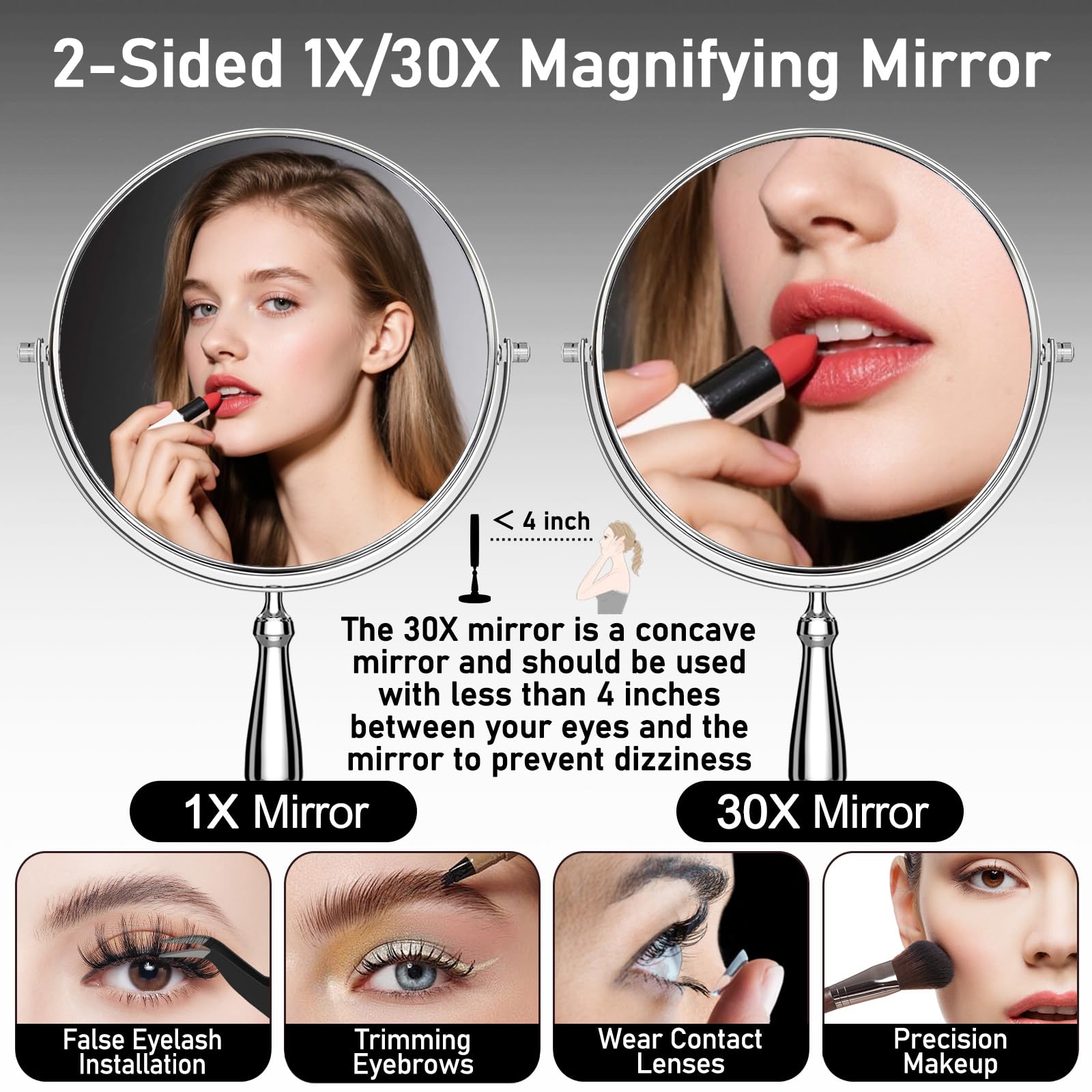 WOOCICA alloy frame mirror with scratch-resistant finish for long-lasting shine