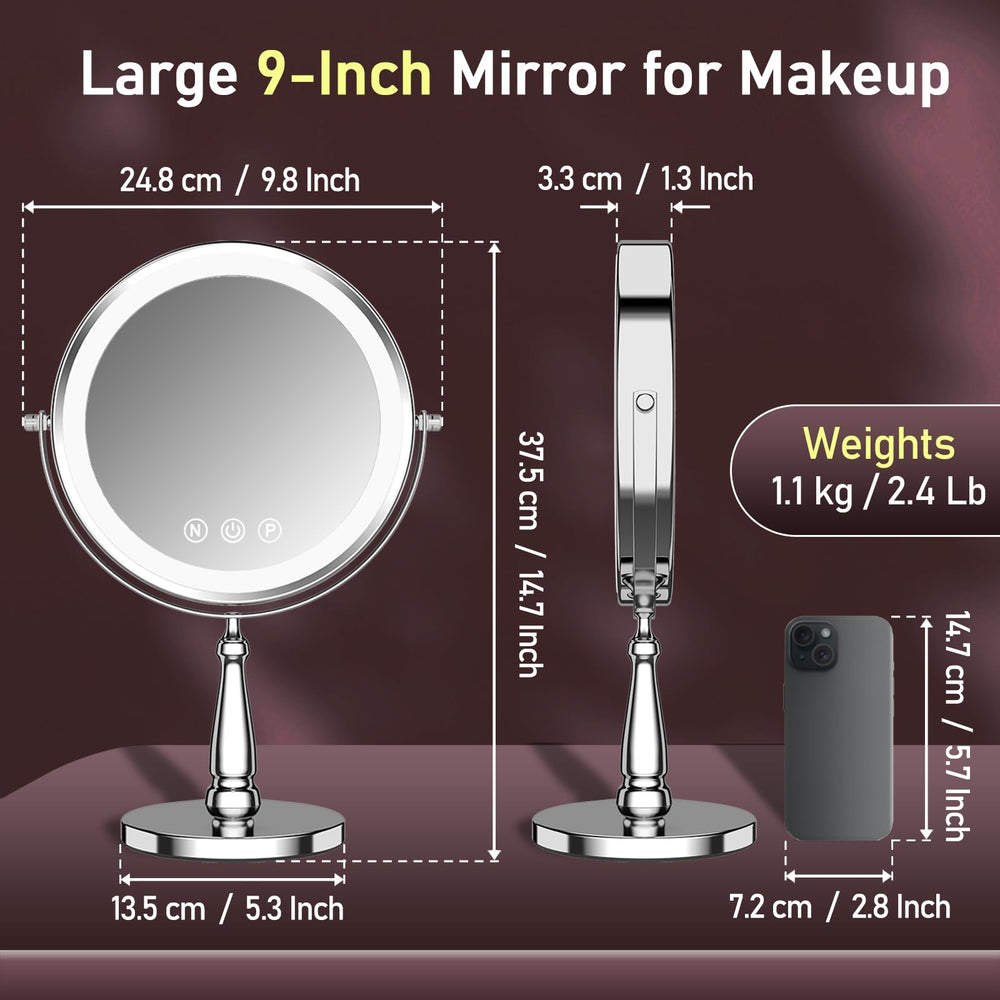WOOCICA makeup mirror 20x magnification highlights brows and details with clear precision