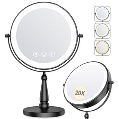 WOOCICA makeup mirror with lights, 9-inch vanity setup for precise daily makeup.