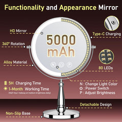 WOOCICA mirror 360-degree rotation allows flexible viewing and hands-free adjustments