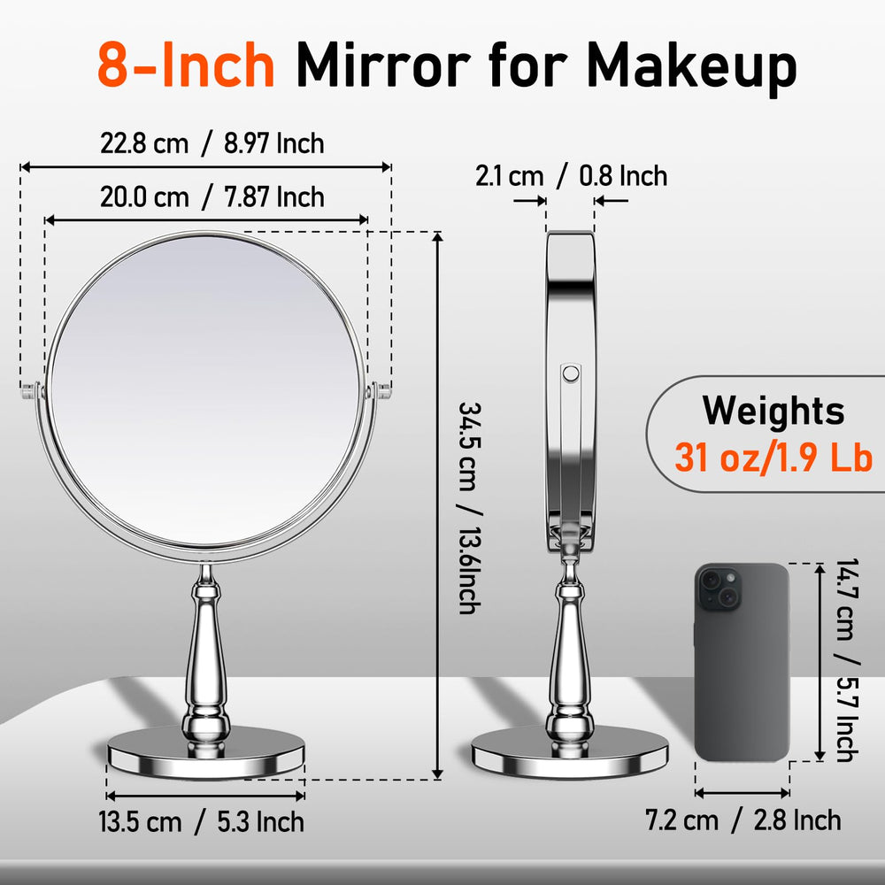 WOOCICA vanity desk mirror with stand enhances skincare routine