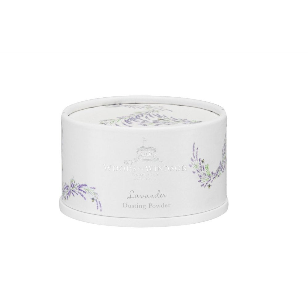 Cooling-comfort moment after Woods of Windsor lavender powder application.