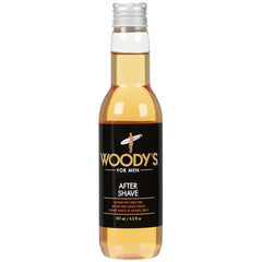 Woody's Aftershave tonic bottle front for post-shave refresh and cooling feel.