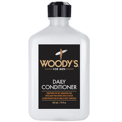 Woody's Daily Hair Conditioner bottle highlights hydrating formula for healthier-looking hair.
