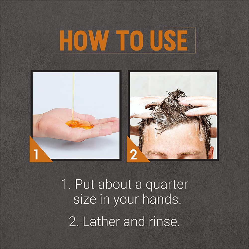 Woody's Daily Shampoo hair closeup highlights ginger scent and refreshing wash.