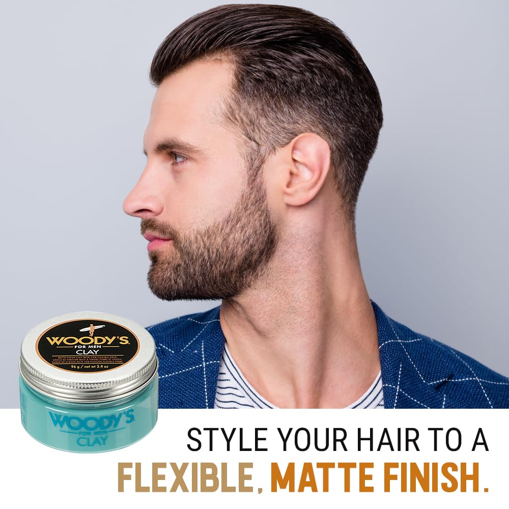 Woody's Hair Clay texture sculpting for defined, non-stiff looks