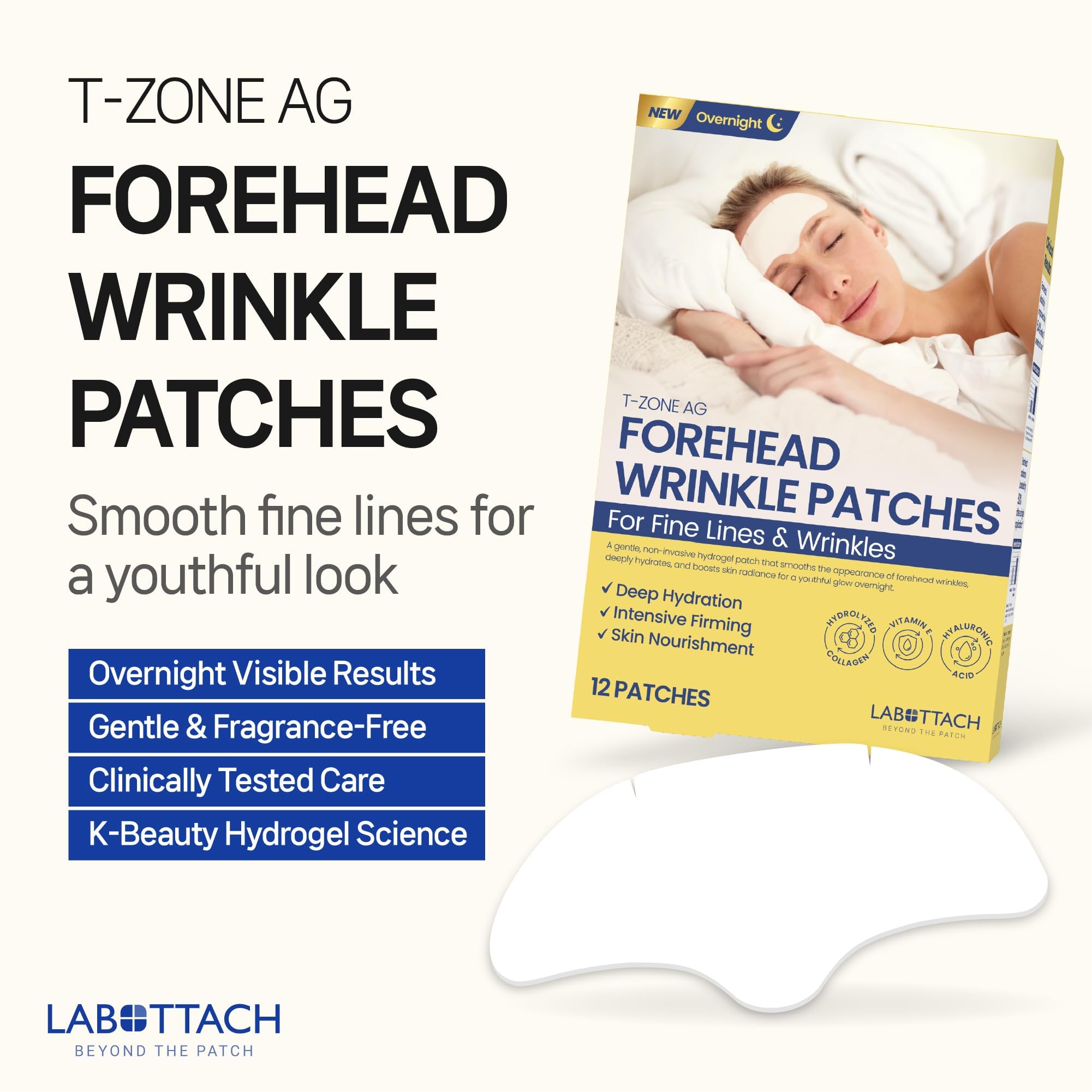 Wooshin Labottach patches being applied to skin for wrinkle smoothing potential