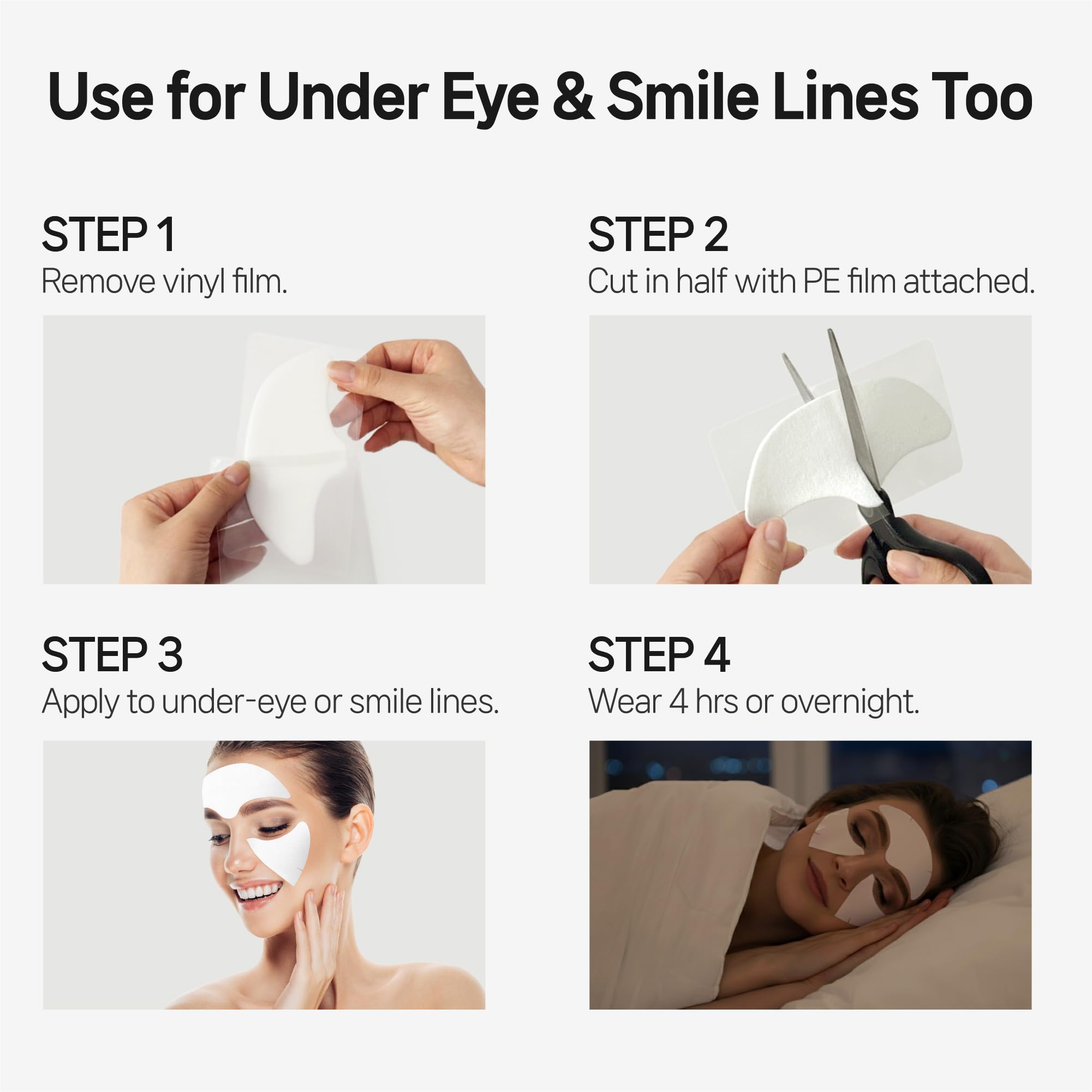 Wooshin Labottach half-cut patch used on under-eye area for precision